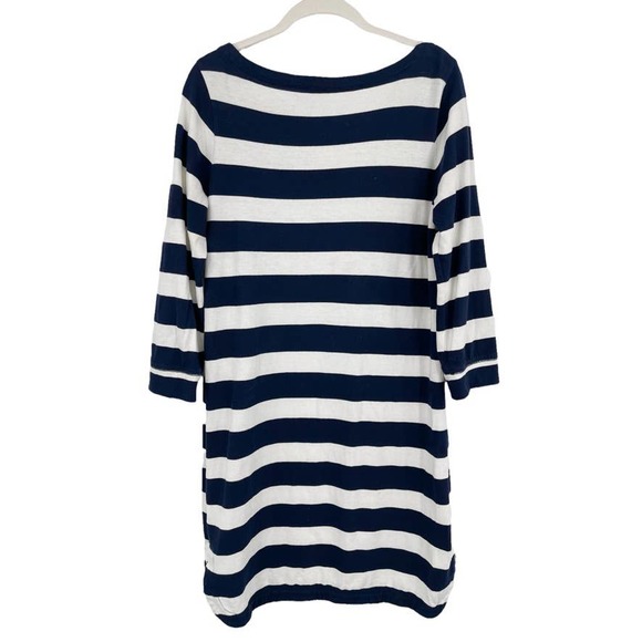 J. CREW 100% Cotton Striped Dress in Navy & White - Size Small - Picture 4 of 10